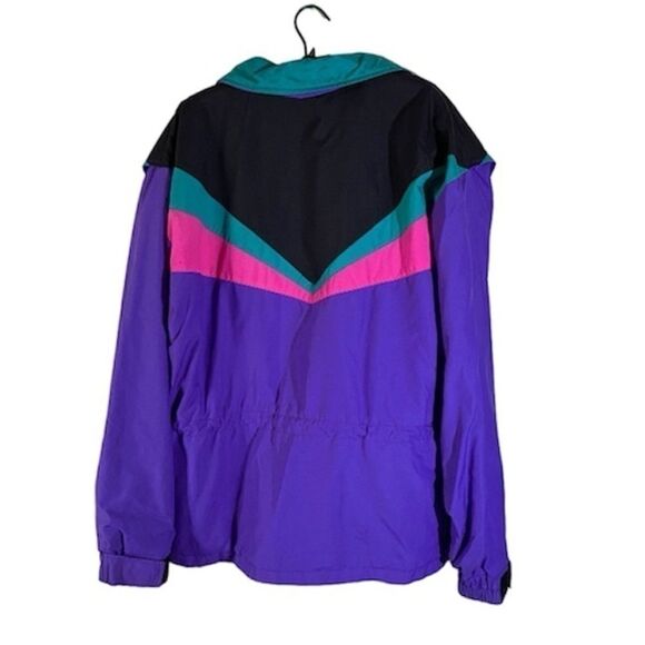 Vintage Colorblock Nylon Windbreaker Jacket Women's Large - Picture 3 of 16
